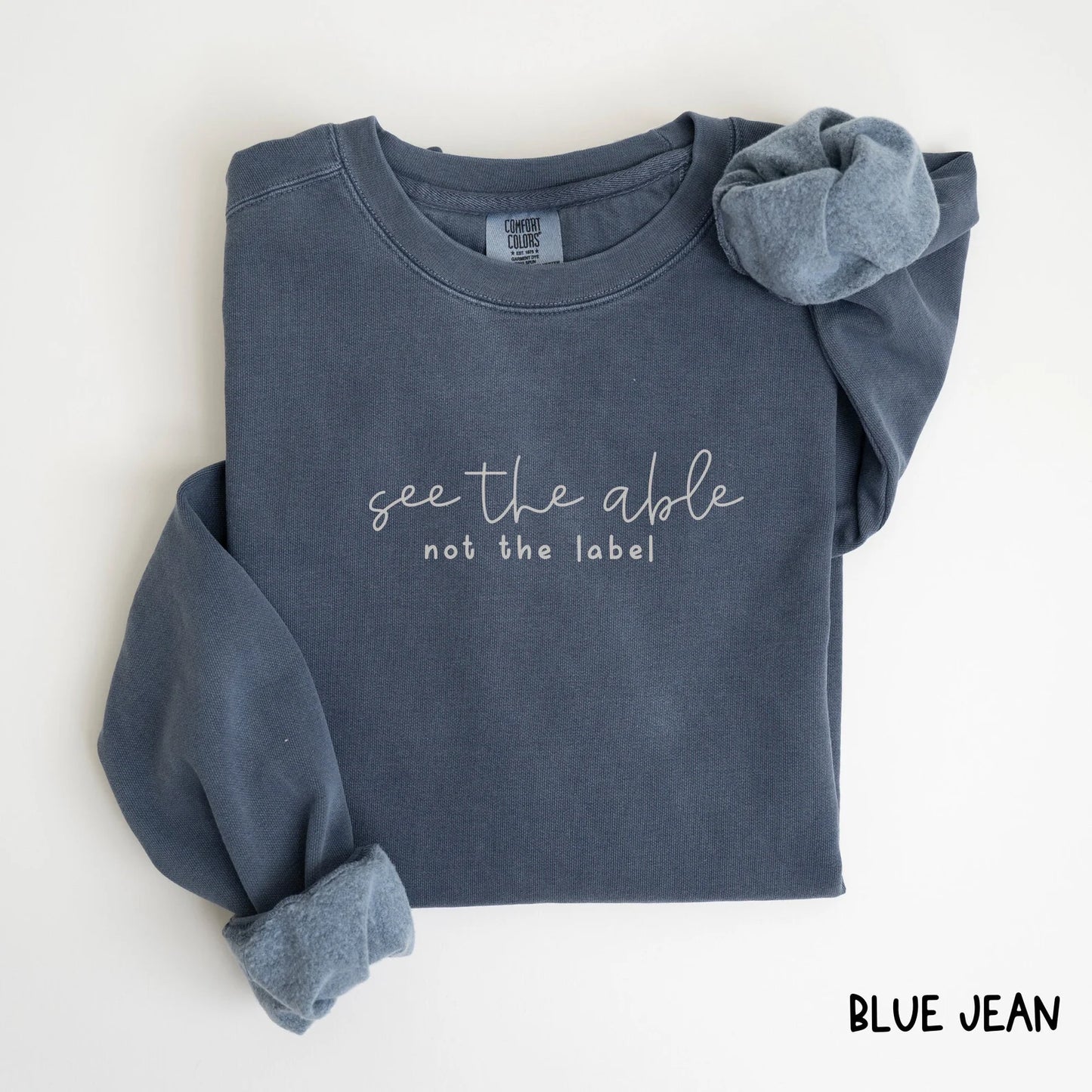 Comfort Colors® Sweatshirt See the Able Not the Label Neurodiversity BCBA SPED Teacher Autism Mom Shirt Special Education Shirt