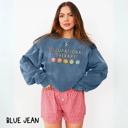 Occupational Therapy Comfort Colors® Sweatshirt OT Crewneck Occupational Minimal Therapist Sweater Therapist Graduate Gift Pediatric COTA OT