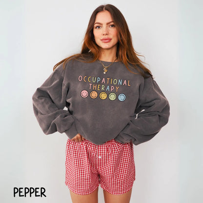 Occupational Therapy Comfort Colors® Sweatshirt OT Crewneck Occupational Minimal Therapist Sweater Therapist Graduate Gift Pediatric COTA OT