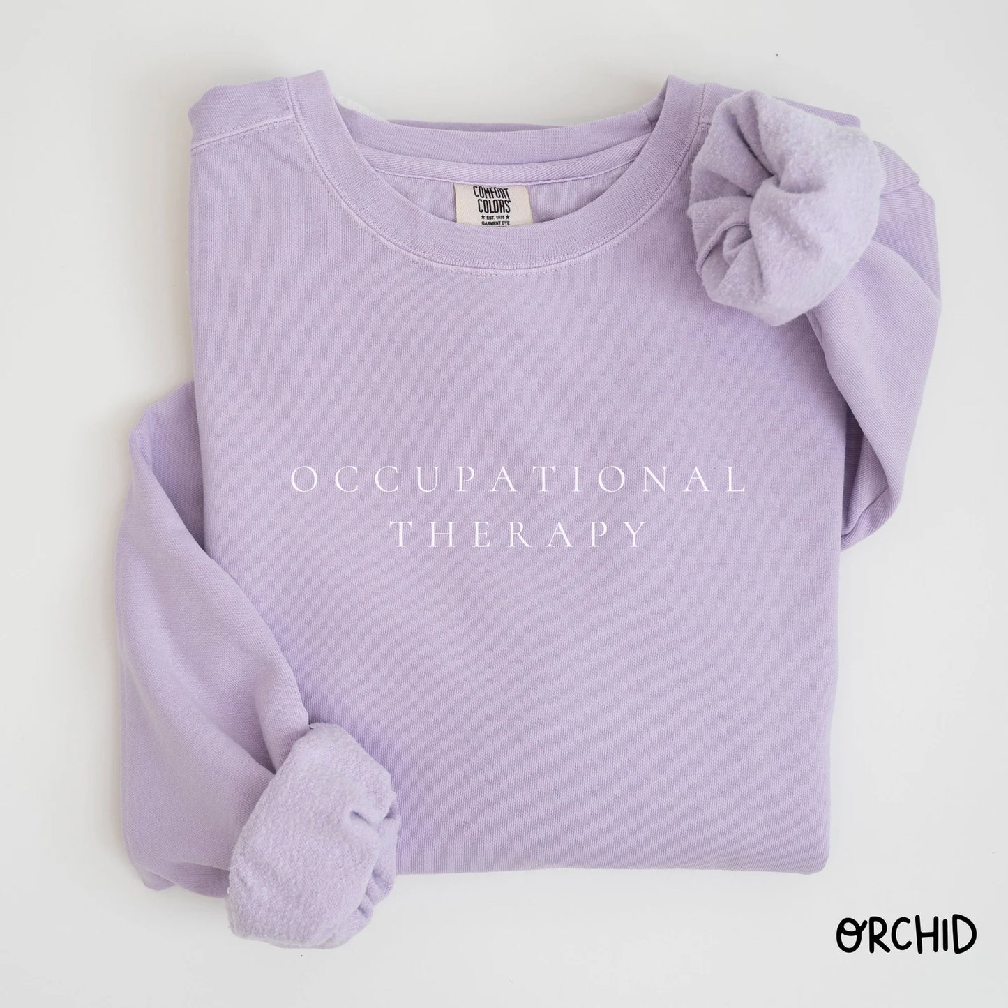 Occupational Therapy Comfort Colors® Sweatshirt OT Crewneck Occupational Minimal Therapist Sw