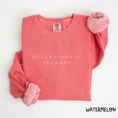 Occupational Therapy Comfort Colors® Sweatshirt OT Crewneck Occupational Minimal Therapist Sw